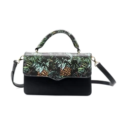 BILLIE - Tropical Faux Leather Crossbody With Interchangeable Lids