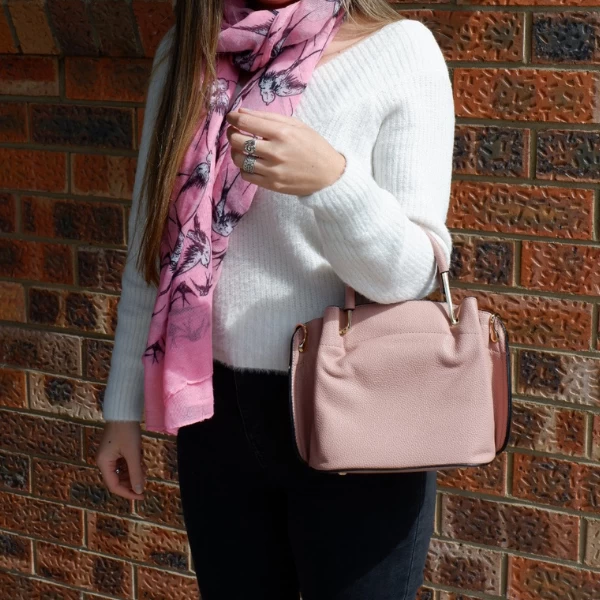 LUCY - Red Vegan Leather Handbag & Crossbody Bag - Image 4