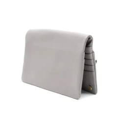 CREMORNE - Ladies Grey Soft Pebbled Leather Fold Wallet