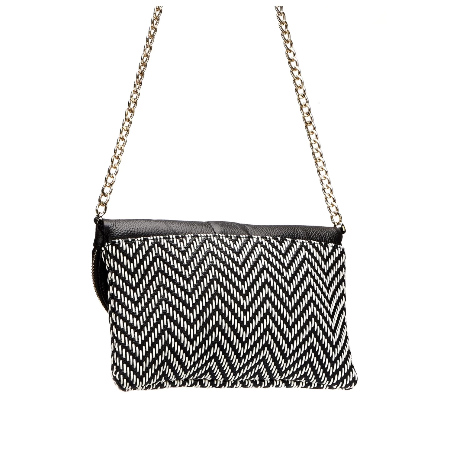 CHISWICK - Addison Road Black & White Weave Crossbody Bag - Image 3