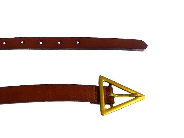 SUNBURY - Women's Tan Genuine Leather Belt With Triangle Buckle - Image 4