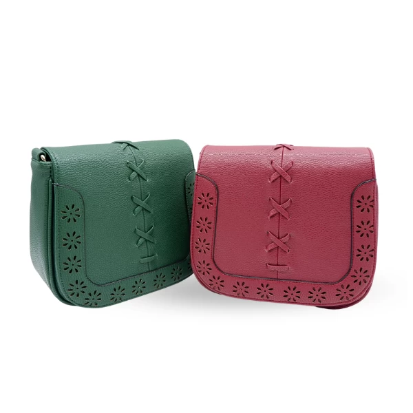 CAMELA - Red Vegan Leather Saddle Shoulder Bag - Image 5