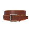 AARON - Mens Tan Genuine Leather Belt With Antique Silver Buckle