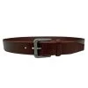 AARON - Mens Brown Genuine Leather Belt With Antique Silver Buckle