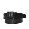 ADAM - Mens Black Genuine Leather Belt With Black Pin Buckle