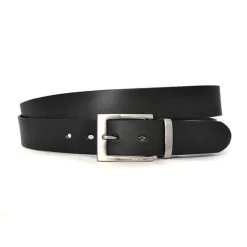 ASHLAR - Mens Black Genuine Leather Belt