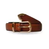 SURRY HILLS - Women's Tan Genuine Leather Belt With Gold Buckle