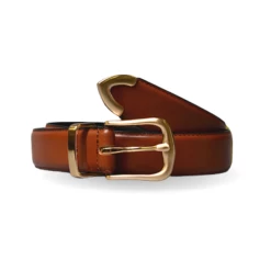 SURRY HILLS - Women's Tan Genuine Leather Belt With Gold Buckle