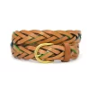 BRETT - Mens Tan Plaited Genuine Leather Belt