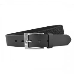 RALPH - Mens Black Genuine Leather BIG SIZE Flexi-Belt