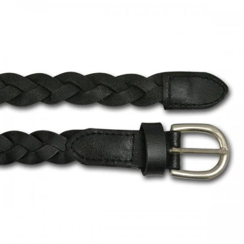 CAROL - Womens Black Genuine Leather Plaited Belt - Image 3