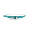 CARRIE - Womens Turquoise Aqua Blue Genuine Leather Belt With Silver Buckle