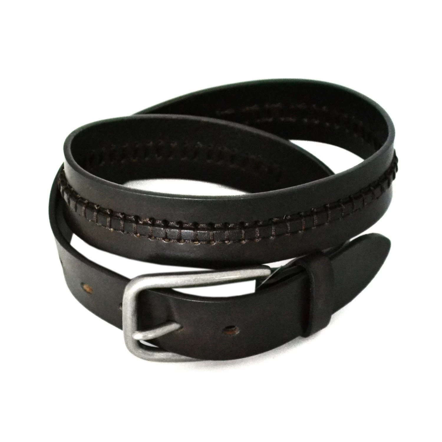 CHRIS - Mens Dark Brown Genuine Leather Belt - Image 2