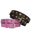 AMARA - Girls Pink And Brown Eyelet Skinny Belt Combo Pack