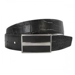 DYLAN - Mens Black Genuine Leather Reversible Belt