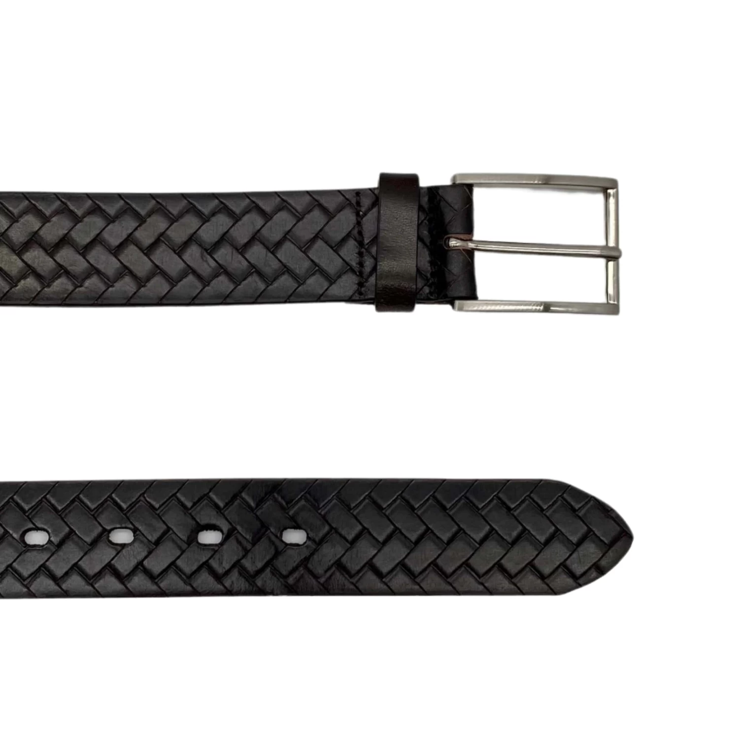 GABRIEL - Men's Dark Brown Leather Textured Belt - Image 3