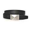 HADLEY - Mens Black Leather Reversible Belt