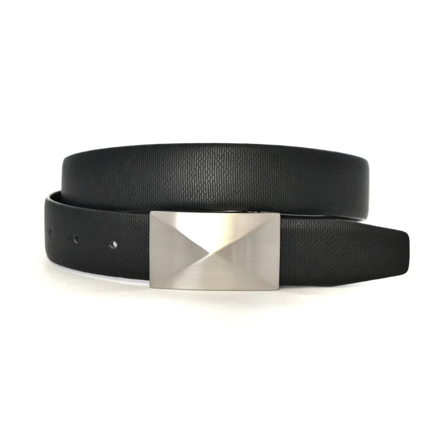 HADLEY - Mens Black Leather Reversible Belt