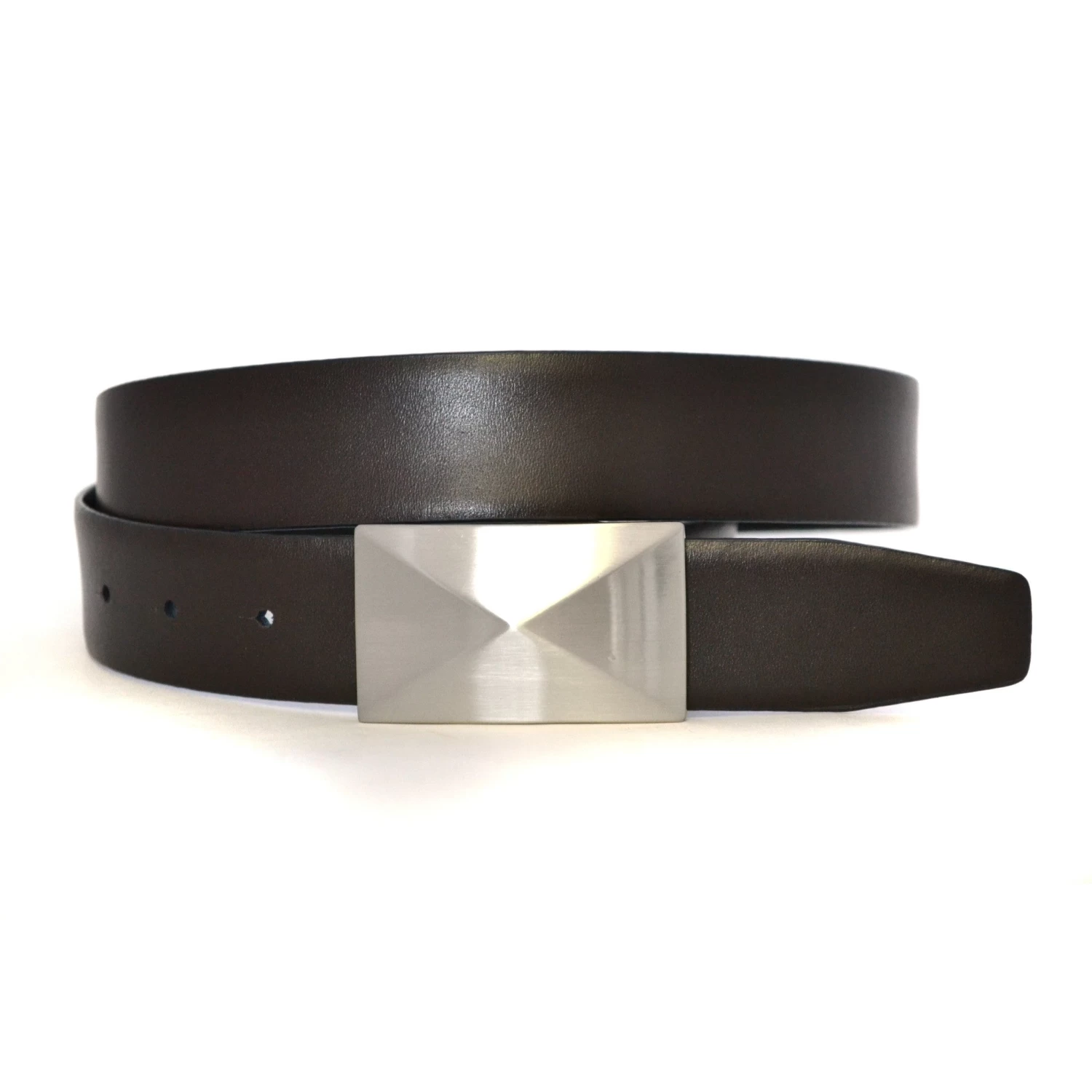 HADLEY - Mens Black Leather Reversible Belt - Image 3