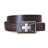 HUGH - Mens Brown Leather Belt