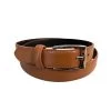 BRIDGET - Women's Tan Genuine Leather Belt With Silver Pin Buckle