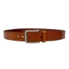JARROD - Light Tan Genuine Leather Belt With Silver Buckle