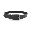 NATHAN - Mens Genuine Black Leather Belt