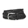 NELSON - Men's Black Plaited Genuine Leather Belt