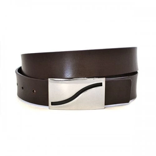 OAKLEY - Mens Brown Square End Leather Belt - Image 3