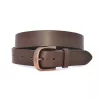 PEDRO - Mens Brown Leather Belt With Antique Copper Buckle