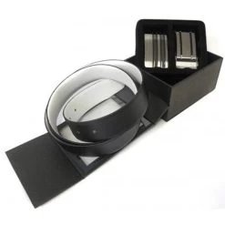 SHANE - Mens Black & White Belt Gift Box