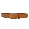 STAVROS - Mens Camel Genuine Leather Dress Belt