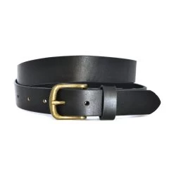 TOBEN - Mens Black Genuine Leather Dress Belt