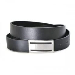 TRENT - Men's Black Leather Dress Belt