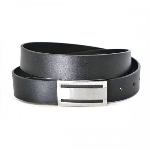 TRENT - Men's Black Leather Dress Belt