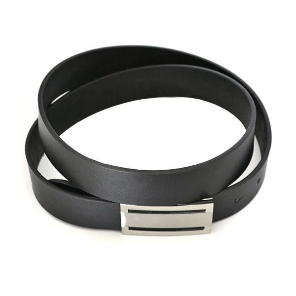 TRENT - Men's Black Leather Dress Belt - Image 2