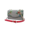 Gift | CARRIE Red Patent Leather Skinny Belt & IVANHOE Grey Floral Print Clutch Bag