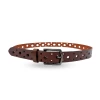 BARGARA - Women's Dark Brown Genuine Leather Belt With Gunmetal Buckle