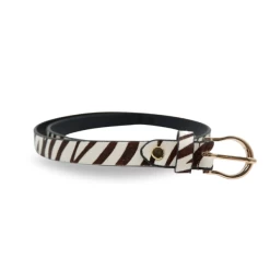 CHARLEY - Women's Zebra Print Genuine Leather Belt