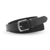 DAMIEN - Mens Black Genuine Leather Flexi-Belt
