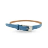 DEANEEN - Womens Azure Blue Genuine Leather Thin Belt