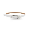 DEANEEN - Women's White Matte Genuine Leather Belt
