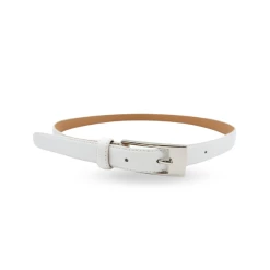 DEANEEN - Women's White Matte Genuine Leather Belt