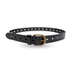 ENID - Women's Black Leather Belt With Gold Antique Buckle