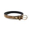 FELICIA - Women's Gold Leopard Print Genuine Leather Belt