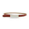 KIMBERLY - Women's Brown Matte Genuine Leather Belt With Silver Buckle