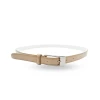LACEY - Womens Nude Genuine Leather Patent Skinny Belt