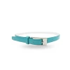 LACEY - Womens Aqua Glossy Genuine Patent Leather Skinny Belt