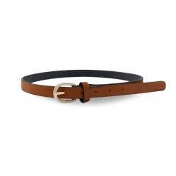 LILIANA - Women's Genuine Leather Belt Rusty Brown Fur