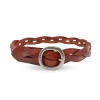 LOUISE - Womens Tan Genuine Leather Plaited Belt